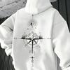 Men's Autumn and Winter Starry Sky Print Hooded Plus Fleece Sweatshirt Versatile Sports Casual Loose Hooded Sweatshirt