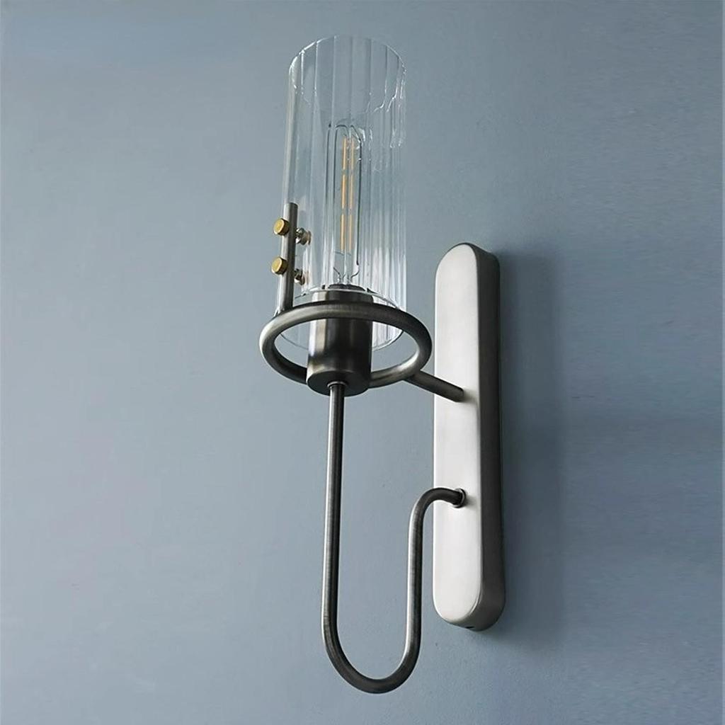 Black Wall Sconce Light Modern Indoor Wall Light Fixture with Clear Glass Shade for Dining Room Coffee Shop Hotel Bedroom Living Room Hallway
