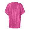 Sequin Tops V-Neck Short Sleeve Women's Tops Loose Shiny Tops For Women Dress Up Tops For Party