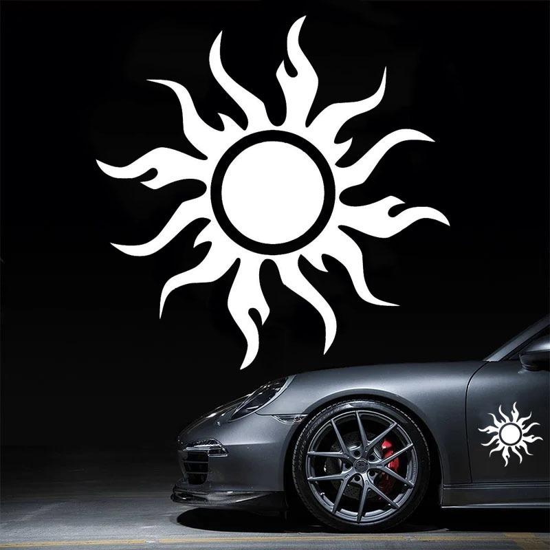 Creative TRIBAL SUN Car Stickers Cover Scratches Window Vinyl  Decal for Motorcycle Laptop Phone Helmet Decoration