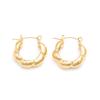 Wind Personality Versatile Ear Buckle Women'S Senior Sense 18K Electroplated Gold Twist Kink Earrings