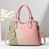 Handbag with Patchwork and Contrasting Colors, Single Shoulder Crossbody Bag, Fashionable Large Bag