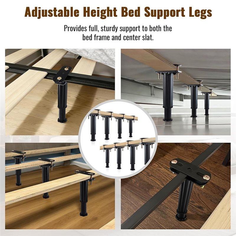 Premium-Adjustable Height For Bed Support Legs 8PCS 5.0 To 7.8 Inch Heavy Duty For Bed Frame And Slat Support