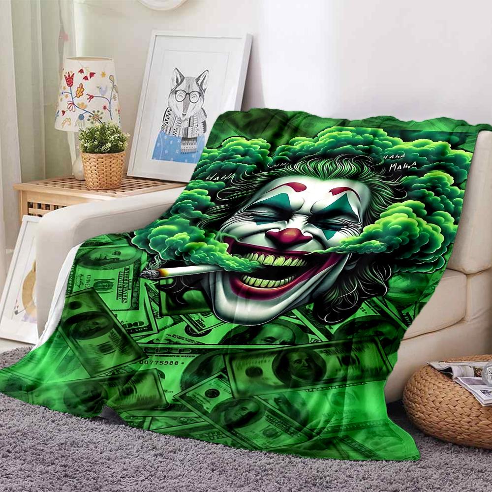 1Pc Money Clown Blanket Soft And Comfortable Casual Warm Camping Travel Christmas Halloween Xmas Gift M929232