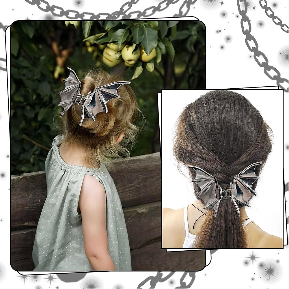 Halloween Bat Hair Clip Festive Personality Funny Back of Head Hair Clip Shark Clip Cute Fashion Hair Accessories Gifts