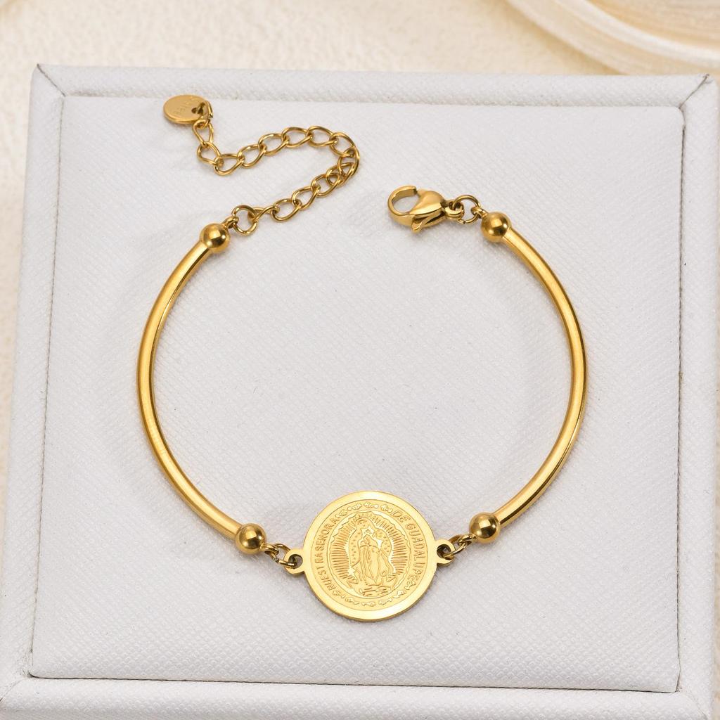 Stainless Steel Religious Totem Adjustable Bracelet - Luxury & Versatile Hand Jewelry