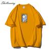 Shellsuning Oversized bavlněná trička s grafikou Muži Léto Měkké Trička s krátkým rukávem Dámská Móda Univerzální pulovry Dámské