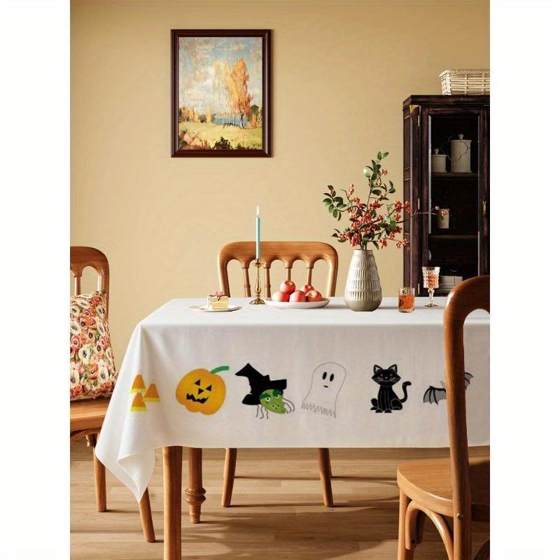 Halloween Little Ghost Rectangle Tablecloth for Tables Holiday Party Waterproof Table Cloth Home Dinner Halloween Decorations