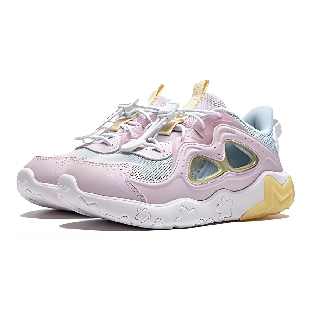 Li Ning Kids Versatile Non-Slip Durable Low-Top Casual Shoes Kids Casual Shoes Purple Blue YKAU018-2