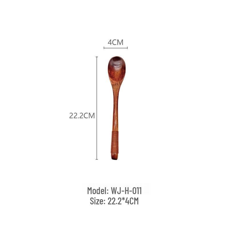 Phoebe Wood Spoon, Fork, and Chopsticks Set - Portable, Wrapped, and In Stock for Household Use