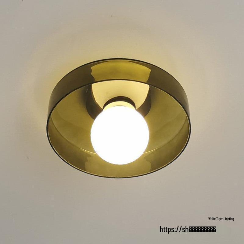Nordic Minimalist Memphis Ceiling Lamp - French Retro Glass for Entrance, Hallway, or Balcony