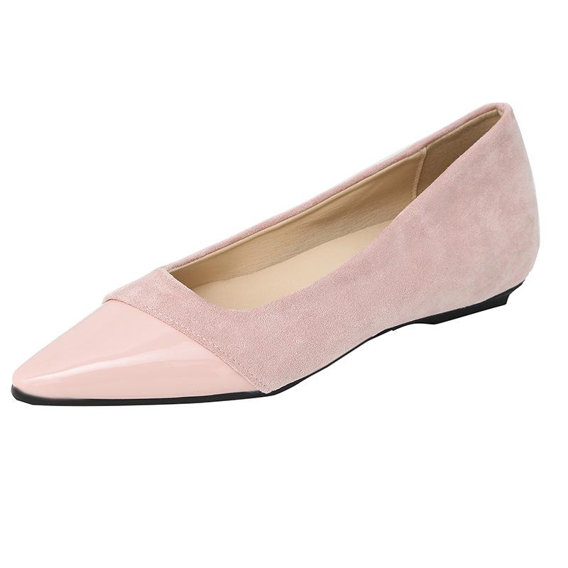 Simple Suede Leather Small Single Shoes 2025 Spring Temperament Elegant Suede Pointed Pink Flat Shoes Women