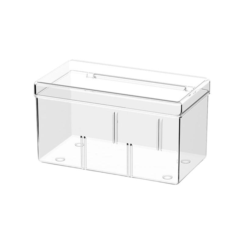 

Large Capacity Clear Storage Box with Handle For Medicine Cards Cosmetics and Stationery Organization