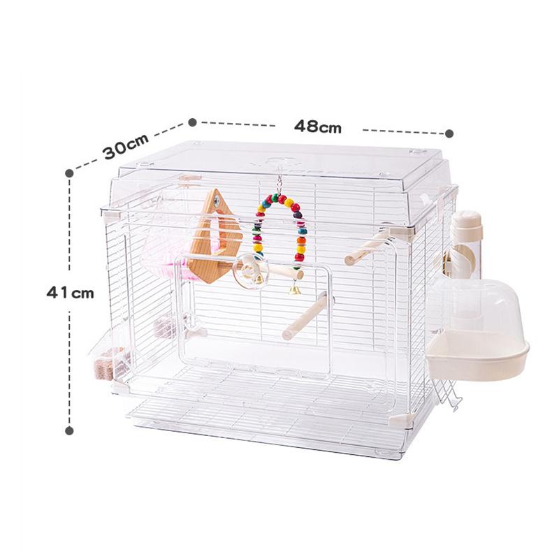 Transparent Bird Cage Easy Interaction Parrot Cage Household Large Space Ornamental Cage Large Villa Bird House Viewing Nest
