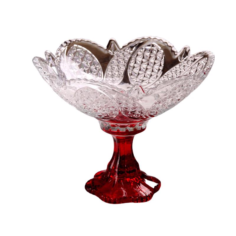 Flavinmci European Style Embossed Glass Dessert Bowl and Fruit Plate