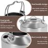 Camping Kettle with Double Handle Stainless Steel Short Nozzle Design Portable Camp Tea Coffee Pot for Travel Outdoor Activity