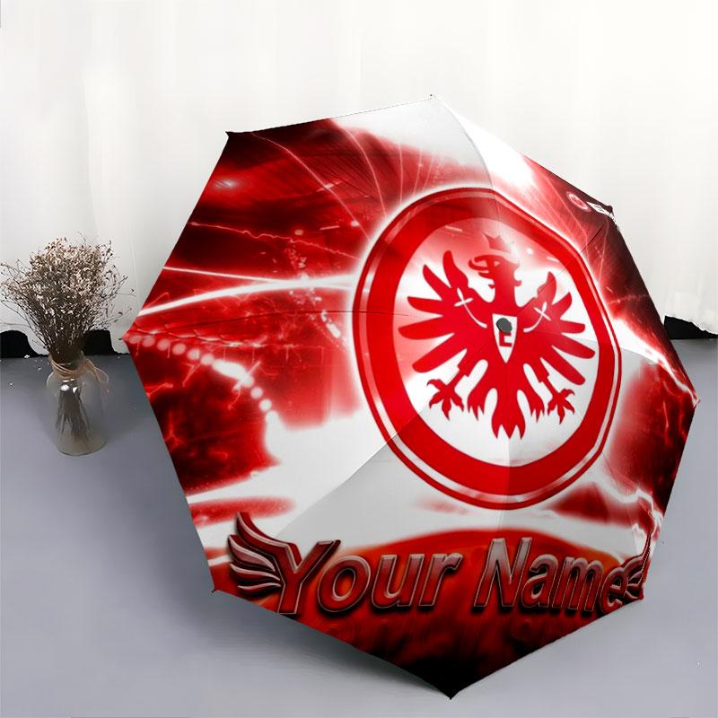 1 PC Automatic Folding Umbrella - Eintracht Frankfurt Custom Name Pattern, Portable & Foldable Design with 8 Ribs, Christmas Birthday Gifts