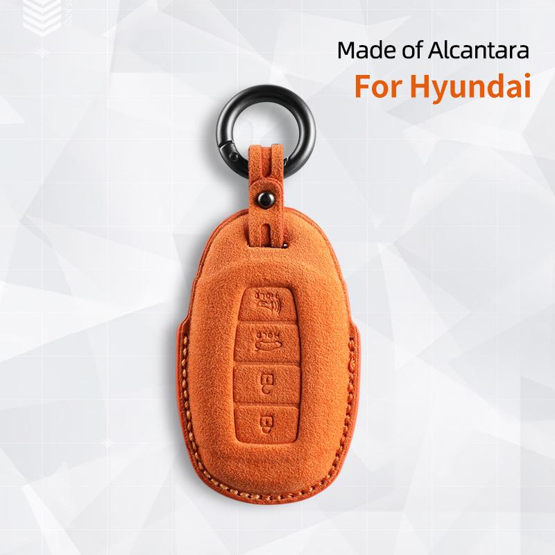 Car Key Case For Hyundai I30 Tucson Kona Encino Solaris Azera Grandeur Ig Accent Santa Fe Palisade Suede Cover Shell Keychain