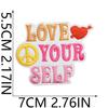 Smile Face Life Inspirational Words Embroidery Cloth Sticker Motivates English Patch Decoration Embroidery Mark Love Yourself Chapter Sticker