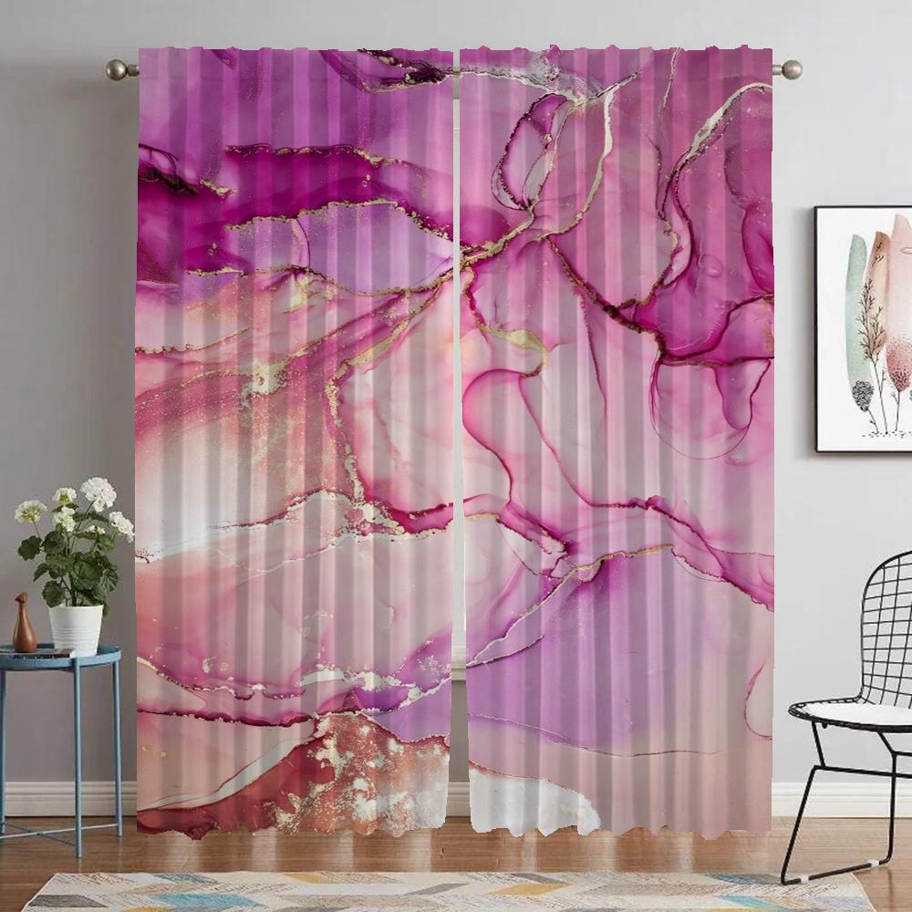 Halloween Dekoration Marmor Vorhänge für Wohnzimmer Vorhang Mückenschutzvorhänge 2 Stück Jalousien Tüll für Schlafzimmer Trennwand