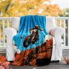 Off-road Motorcycles Theme Printed Blanket - Perfect for Couch, Bed, Travel & Outdoor Use | Machine Washable, Cozy & Durable.