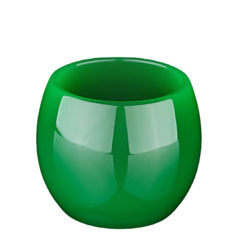 

Emperor Green Jade Porcelain Cup Merit Cup Glass Retro Cha Wan Dark Green Master Cup for Tea High Quality Chinese Cup 200ml