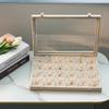 Exquisite Velvet Jewelry Box with Lid Large Capacity Ring Necklace Pendant Earring Storage Box Portable Dustproof Display Case