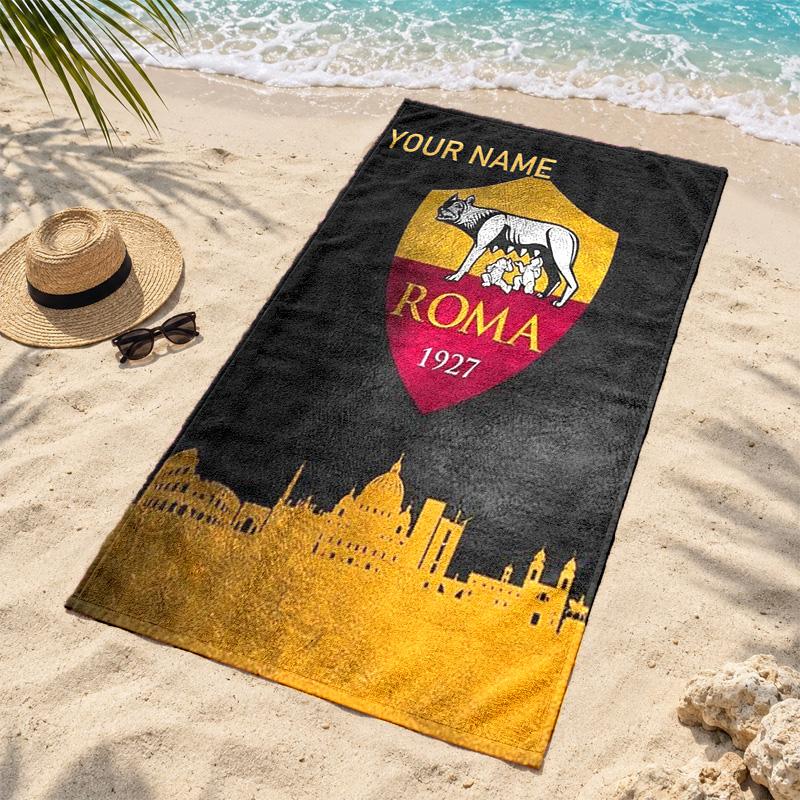 A.S Roma Custom Name Beach Towels Also Serve As Bath Towels Summer Essential a Musthave for the Outdoors the Beach and the Pool