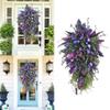 Purple Tulip Teardrop Wreath Spring Summer Artificial Flower Garland Front Door Wall Decorations Wedding Party Home Decor