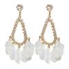 Stylish Shell Patterned Zircon Dangle Earrings Elegant Ear Pendant Perfect For Urban Professionals Seeking Elegances
