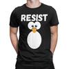 Humorous Funny Penguin Resist Cool T-Shirt Men Crewneck 100% Cotton T Shirt Protest Against Tariffs Short Sleeve Tees Gift merch