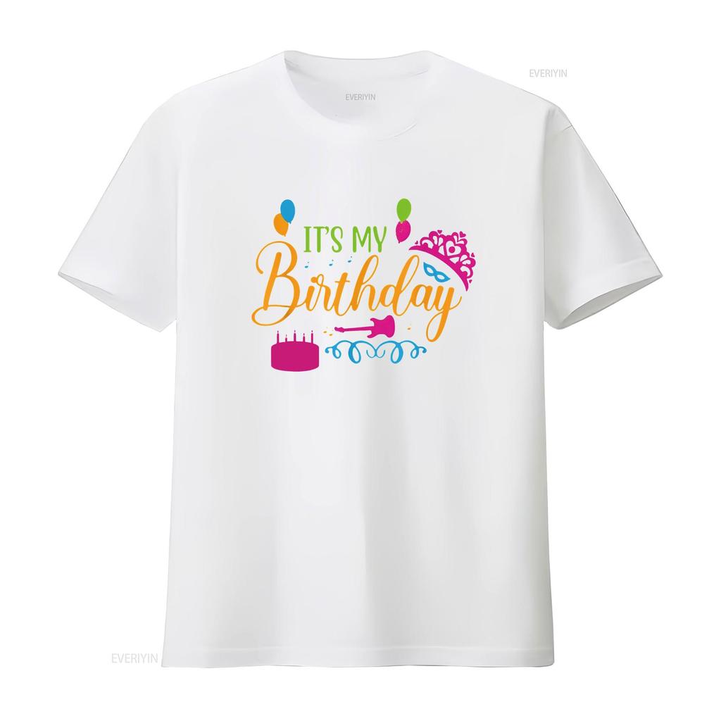 Womens It s My Birthday Happy T Shirt vintage Washed homme Breathable graphic Soft Stretched Comfortable Slightly