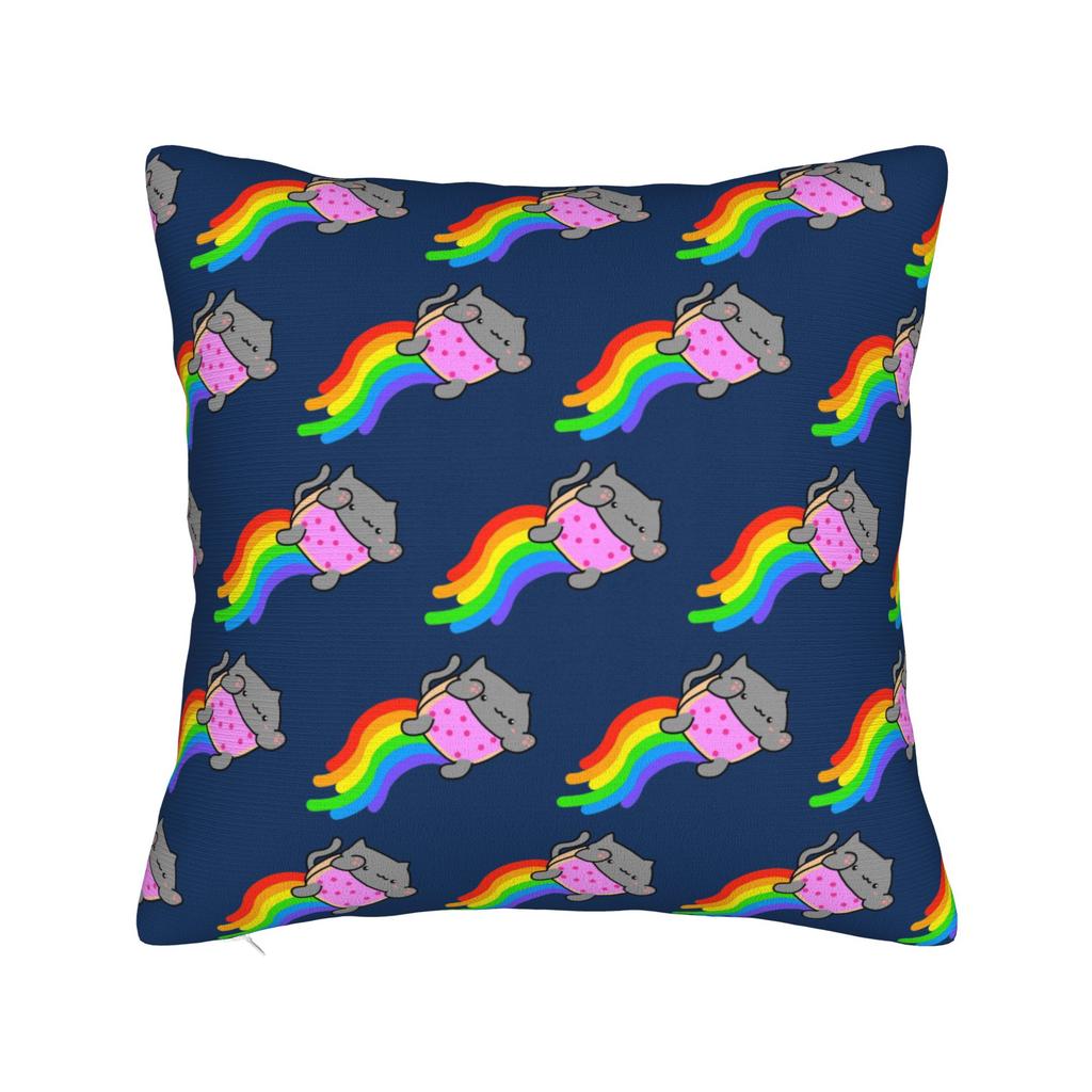 Printed Nyan-Cats Rainbow Funny Game Pillowcase Polyester Cushion Cover Gift Internet Meme Pillow Case Cover Home Drop Shipping