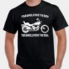 Vier Räder bewegen den Körper 2 Räder bewegen die Seele Biker Motorrad Fahrrad T-Shirt