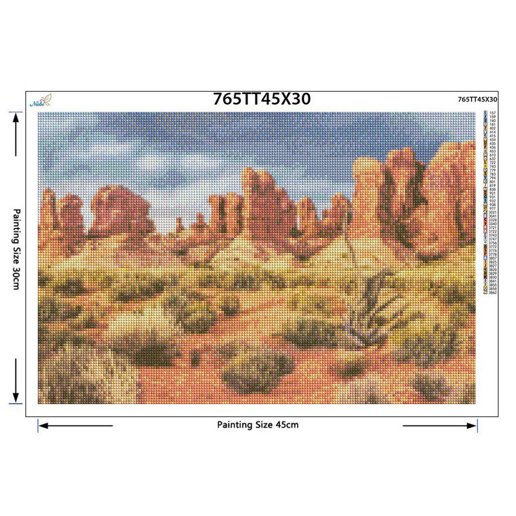 Desert Landscape DIY  Handmade Diamond Painting Cross Stitch Set Diamond Embroidery Pattern Diamond