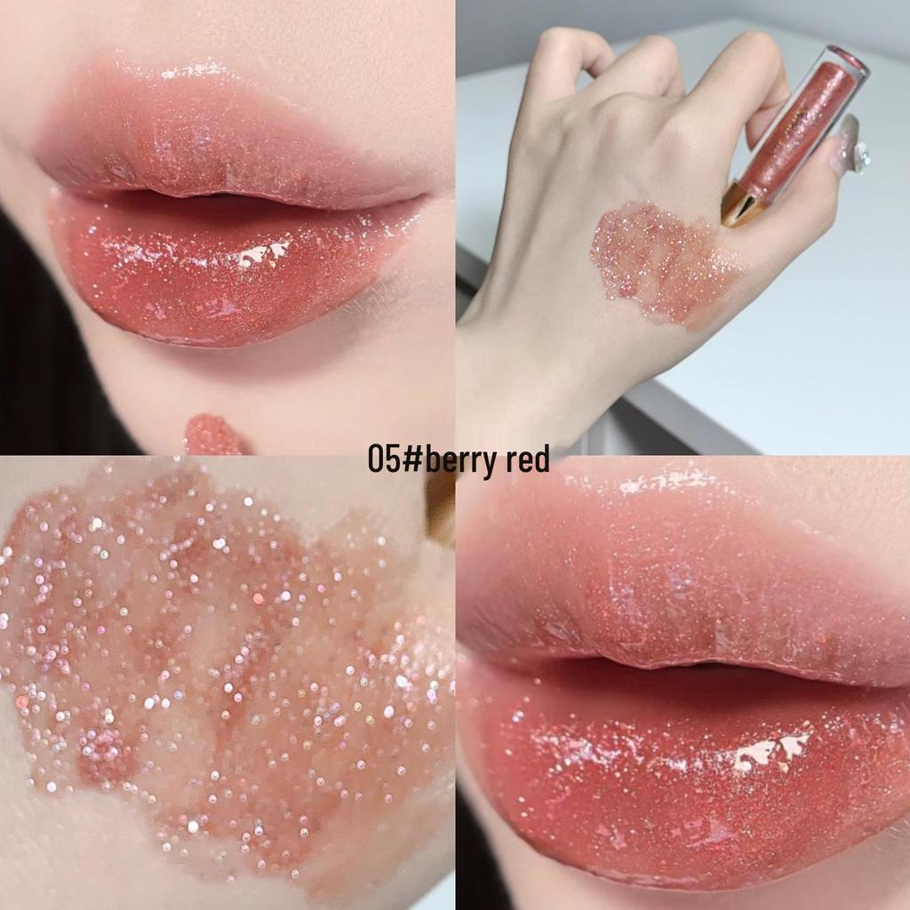 SHAQINUO Plumping Sparkle Lip Gloss: Watery Mirror Finish, Hydrating Lip Oil for Pouty, Glossy Lips.