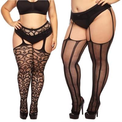 Plus große Damen-Strapsstrümpfe, fette Strumpfhosen, Queen-Size-Strumpfhosen