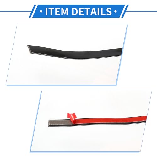 VekAuto Window Trim Strip Kit 2/5 Inch 10mm Width 16ft 5m Universal Exterior Car Bumper Door Body Self Adhesive Scratch Proof Decorative Sticker