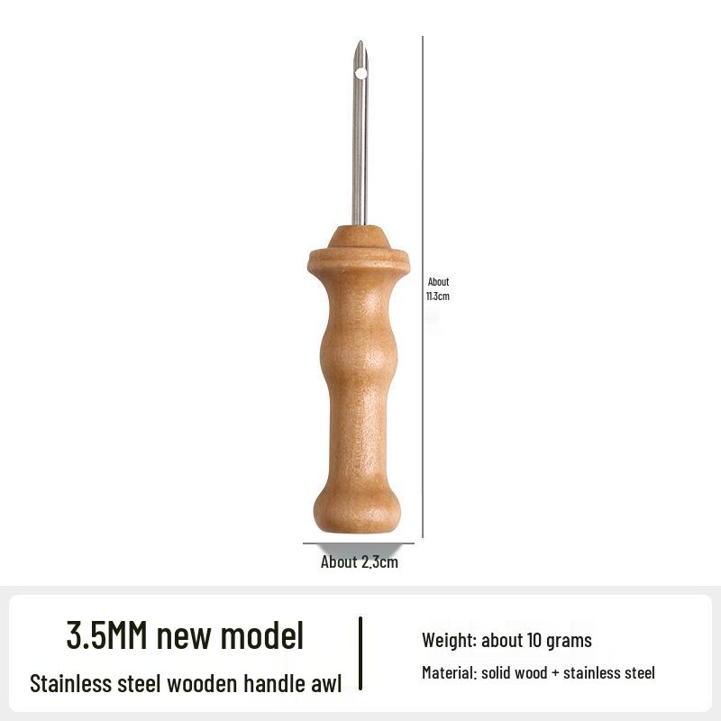 Wooden Handle Russian Punch Needle Tool with Gold-Plated Head for Chunky Yarn Embroidery