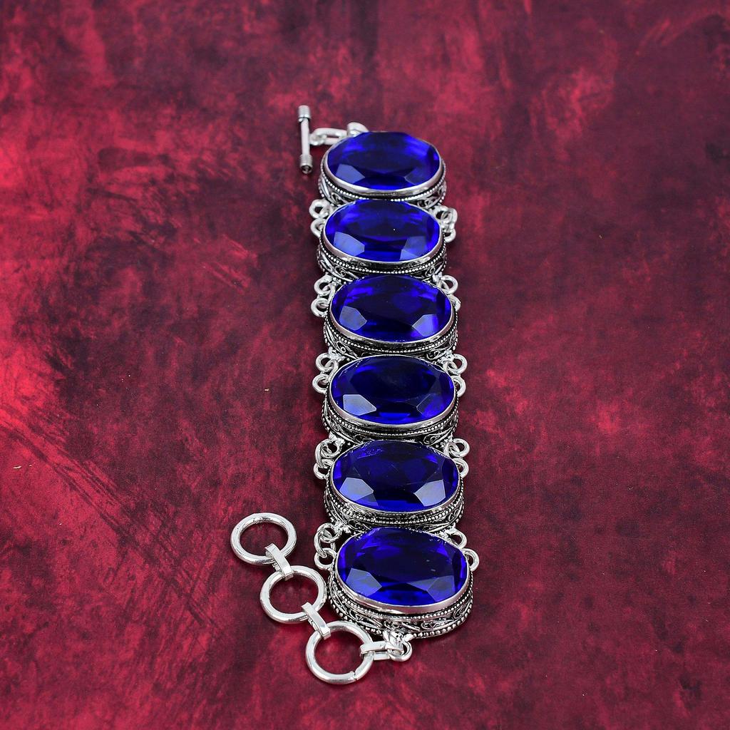 Tanzanite Jewelry, 925 Solid Sterling Silver Gemstone Bracelet, Handmade Jewelry, For Memorial Day