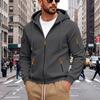 Men's Hoodie Zip Up Fleece Jacket Side Pockets Loose Fit Casual Sports Sweatshirt Big Size