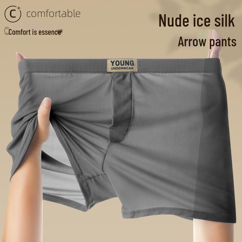 Men's Plus Size Ice Silk Casual Shorts - Breathable and Soft for Summer, Sleepwear, or Home.
