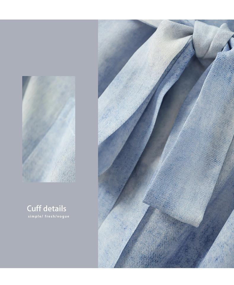 Luxury Tie-Dye Blue Mulberry Silk Dress - Women's Summer 2025 Collection