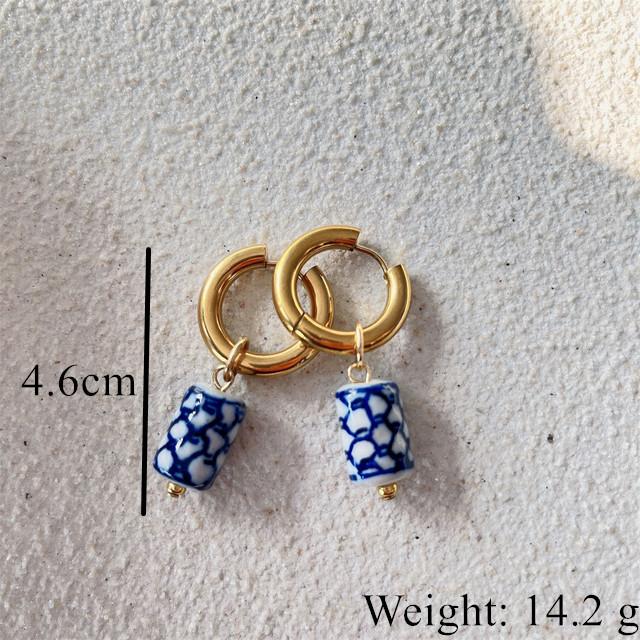 New Chinese Style Ceramic Multi-style Earrings Classic Fashion Party Accessories Designed for Women Exquisite Earrings