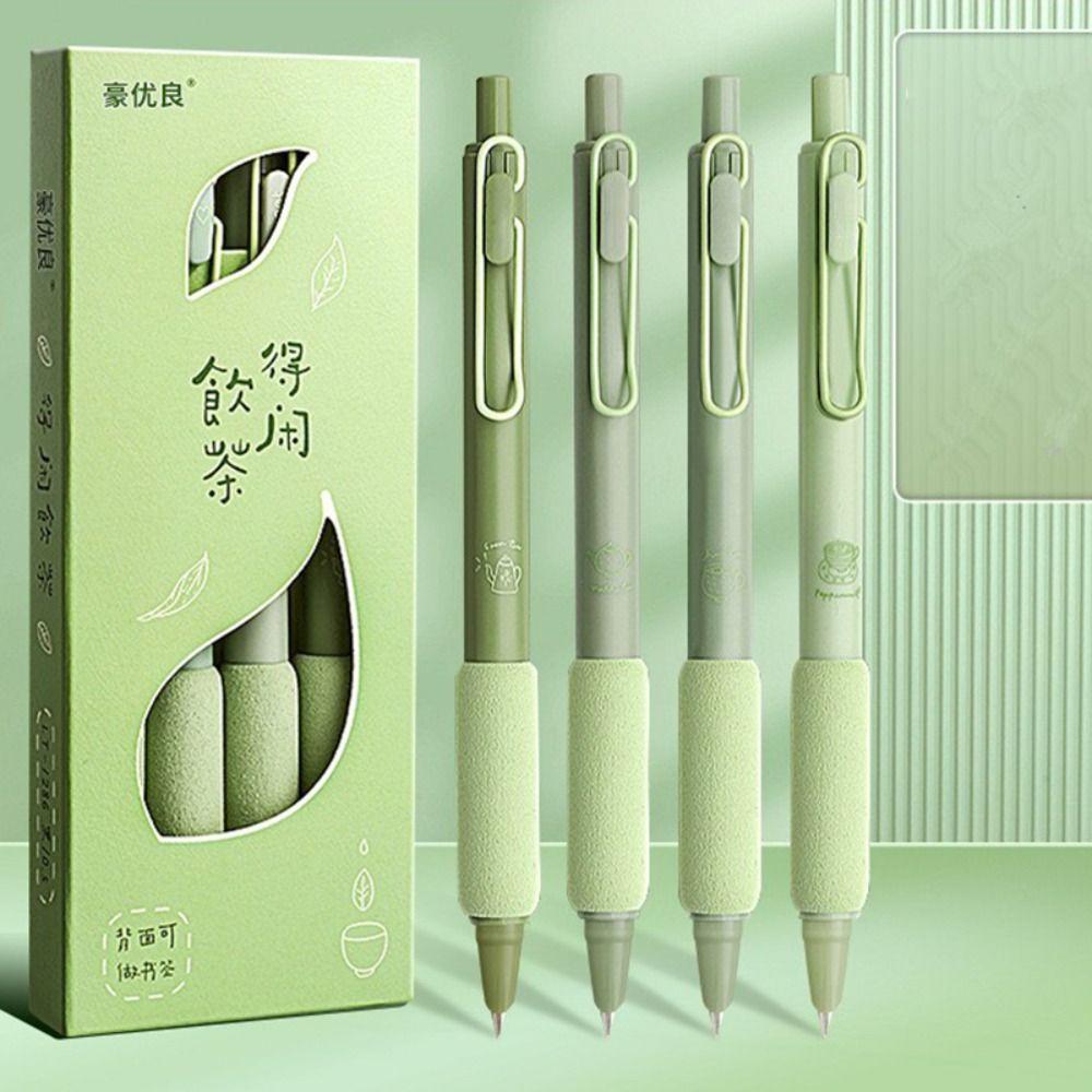 4PCS/Box 0.38MM Tip Fountain Pen Replaceable Ink Sac Gel Pen Quick-drying Neutral Pen  Student Test