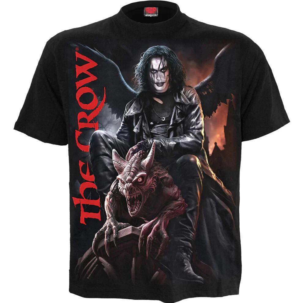 New Official THE CROW T-shirt GARGOYLE Eric Draven Wing Rock Metal Band Tee