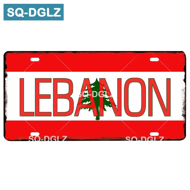 Custom National Flag License Plate Bar Wall Decoration Tin Sign Country Metal Sign Home Decor Painting Plaques Poster