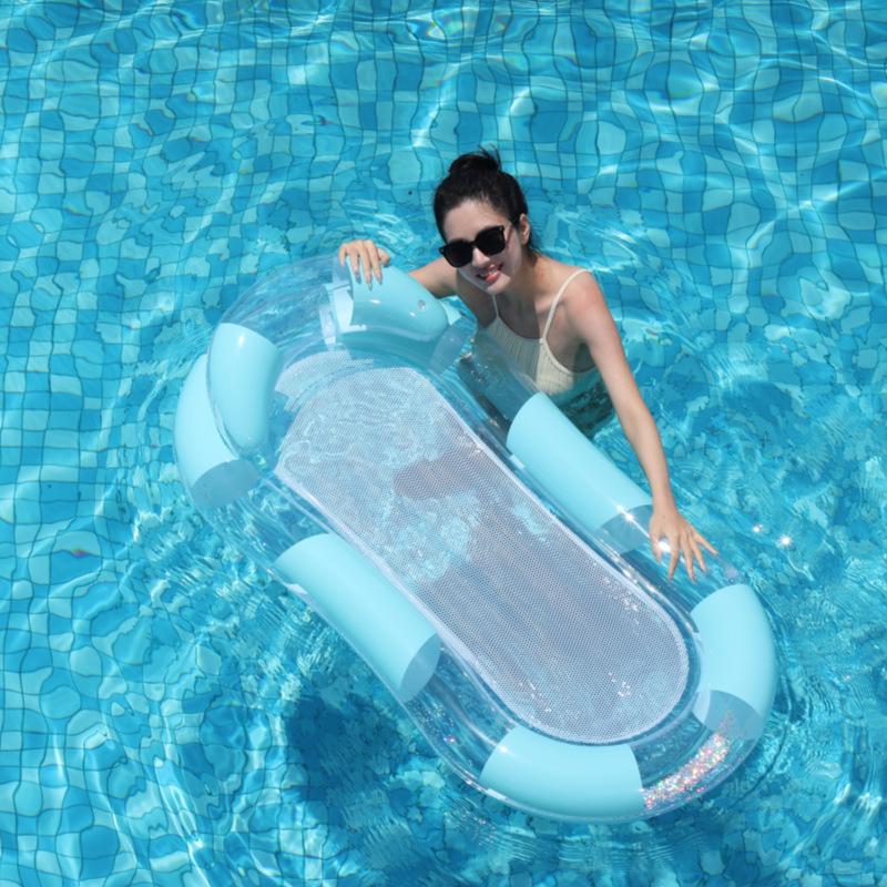 Inflatable Floating Hammock with Armrests & Backrest - Outdoor Mesh Recliner for Adults