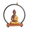 Backflow Incense Burner Indoor LED Light Ring Purple Sand Buddha Zen Ornament Living Room Decoration Tea Ceremony Accessories
