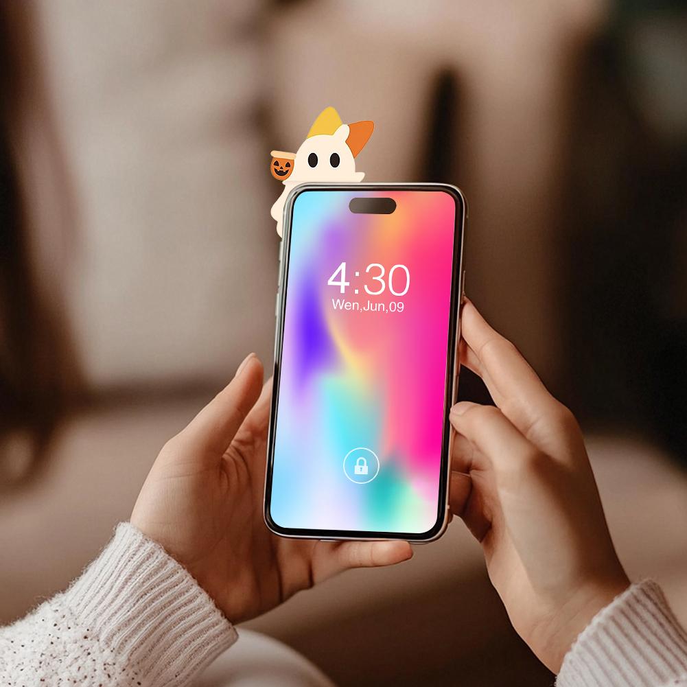 1/6PCS Ghostees Mystery Phone Buddy Cute Halloween Phones Decorations Mini Figure Design Figurine Fun Desk Accessory